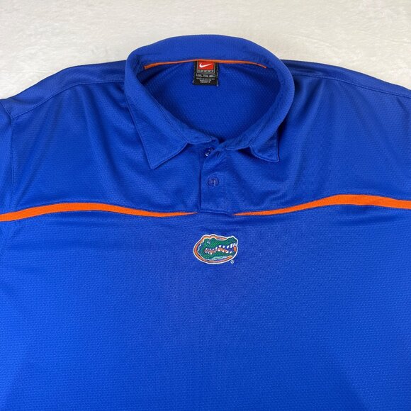 Nike Team Florida‎ Gators Polo Shirt Mens XXL Blue Embroidered Logo - Picture 2 of 10